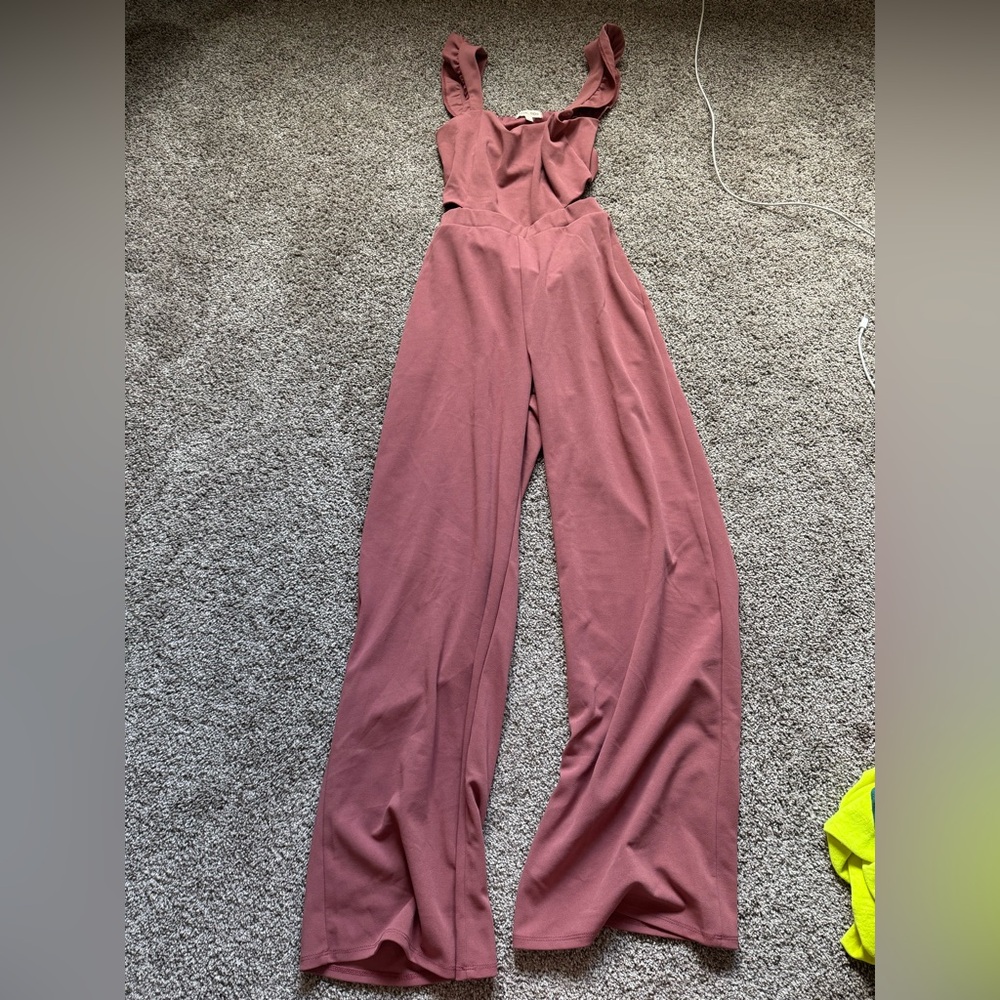 Moa Moa Pink Jumpsuit Relaxed Fit Cotton